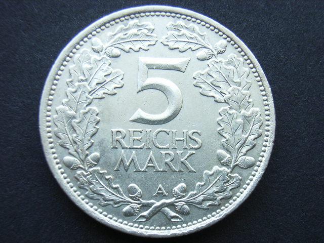 Foto Weimaer Republik 5 Reichsmark Rheinlande 1925 A