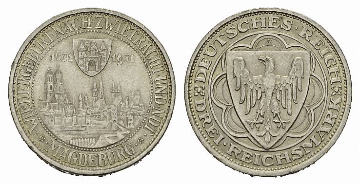 Foto Weimarer Republik 3 Reichsmark 1931, A