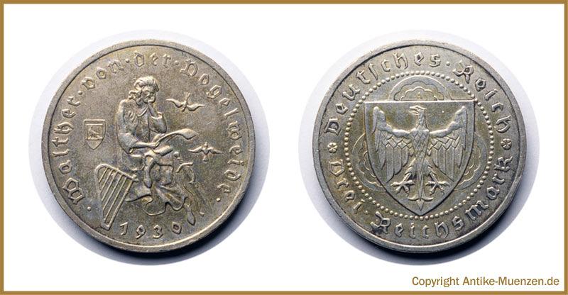 Foto Weimarer Republik 3 Reichsmark