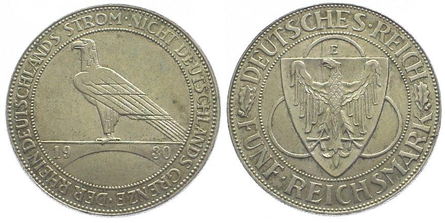 Foto Weimarer Republik 5 Reichsmark 1930 E