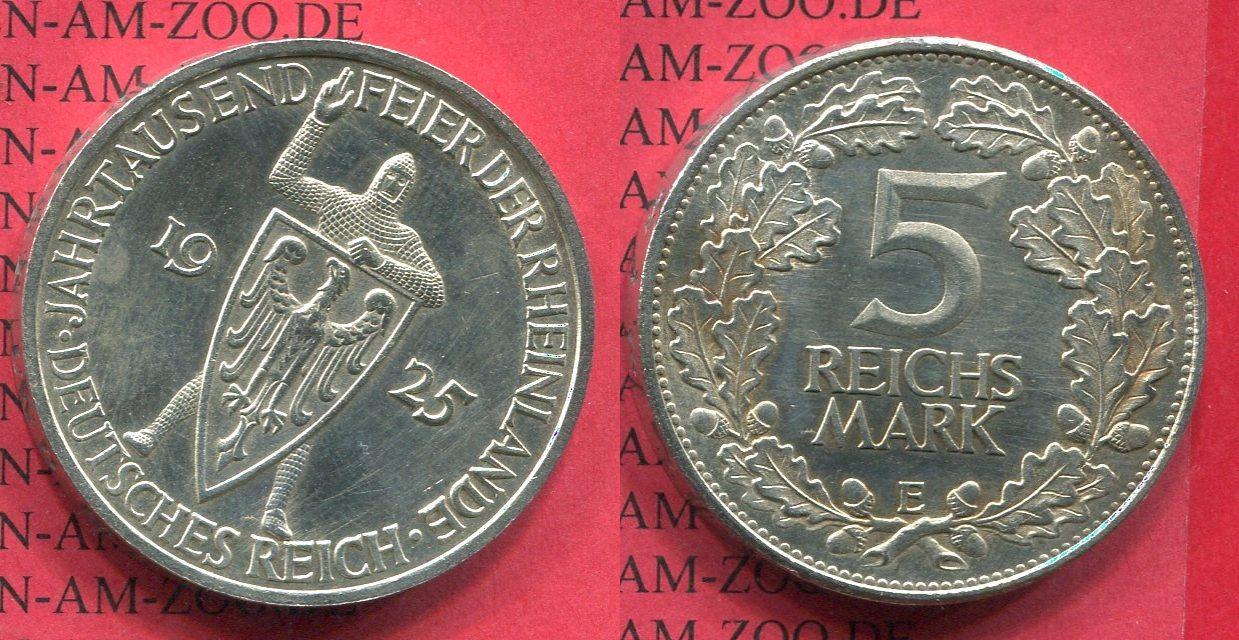 Foto Weimarer Republik Deutsches Reich 5 Mark Weimarer Republik Silber 1925