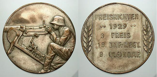 Foto Weimarer Republik Versilberte Bronze-Medaille 1929