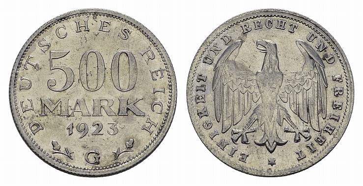 Foto Weltkrieg Und Inflation 500 Mark 1923, G