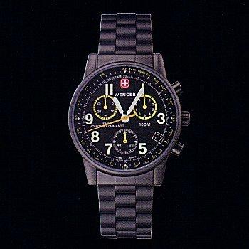 Foto Wenger 'Commando' - Reloj de caballero de cuarzo, correa de acero inoxidable, color negro