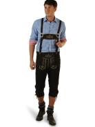 Foto Wiesnkönig Pantalón de piel típico de Baviera marrón oscuro