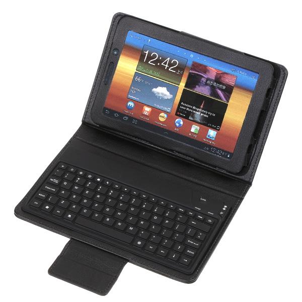Foto Wireless Bluetooth Keyboard + Leather Case Stand for Samsung Galaxy
