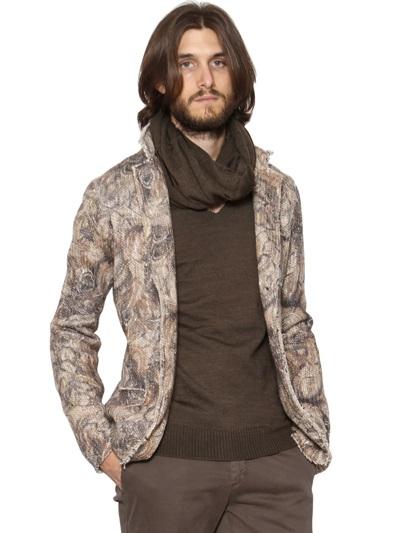 Foto xagon man chaqueta tejida de lana mezclada estampado floral