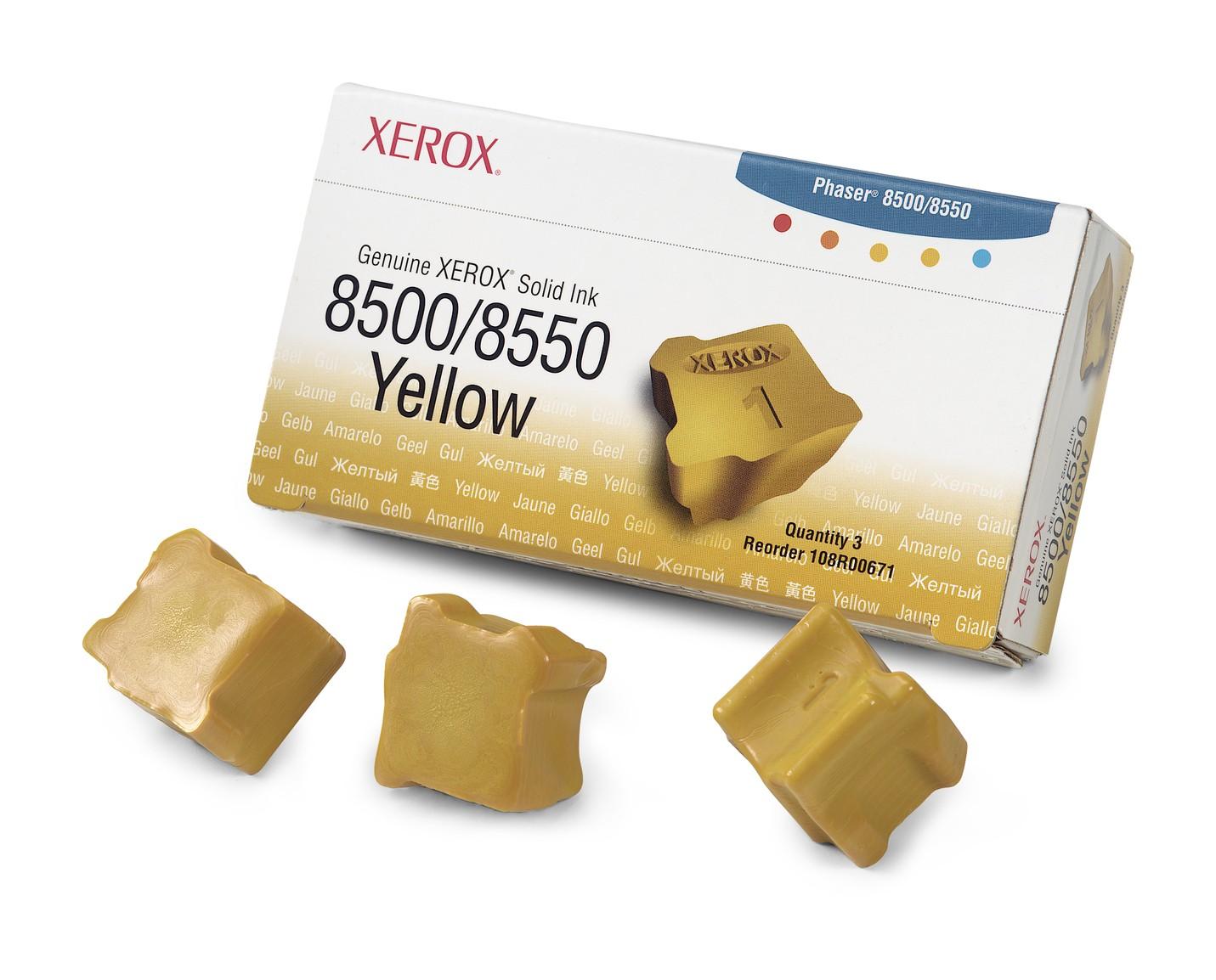 Foto Xerox tinta sólida amarilla de marca xerox 8500/8550 (3 barras)