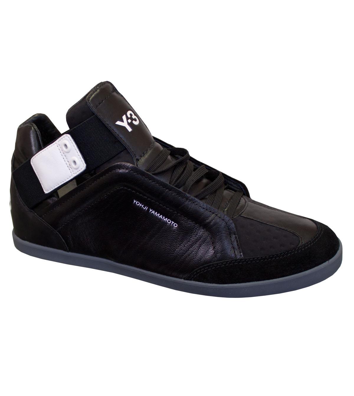 Foto Y3 Black/White Kazuhiri Hi-Top Leather Trainer-UK 8 1/2-UK 8 1/2
