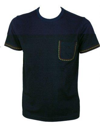Foto YMC Embroidered Pocket T Shirt - Indigo