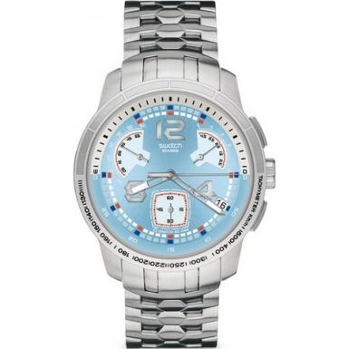 Foto YRS417G Swatch Mens Nordic Power Blue Dial Stainless Steel Bracelet Wa...
