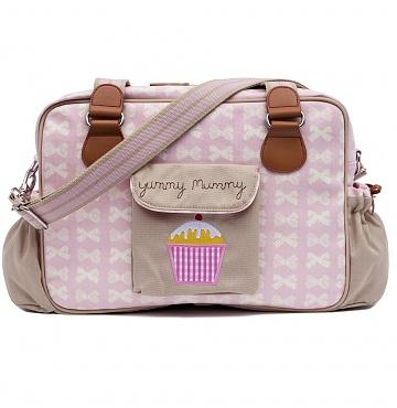 Foto Yummy Mummy Bag Cream Bows on Pink