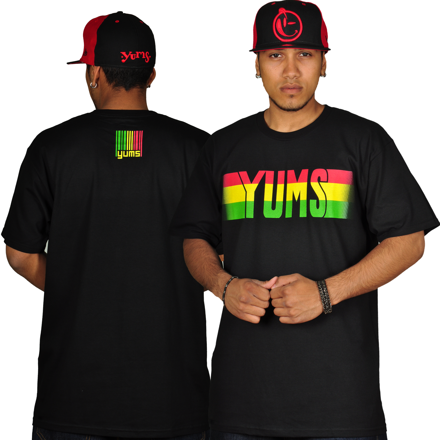 Foto Yums Pathway Rasta T-shirt Negro