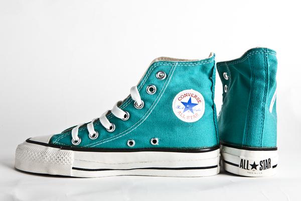 Foto Zapatillas de bota converse all star: made in usa. Modelo petrol, color verde.