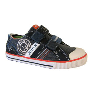 Foto Zapatillas de lona puntera de goma azul jeans velcro joma oxford