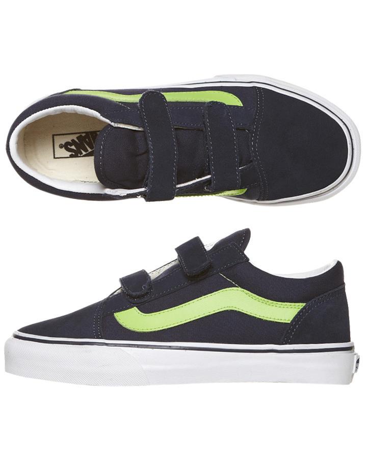 Foto Zapatillas De Niño Old Skool De Vans - Azules Elegantes Verde Flash