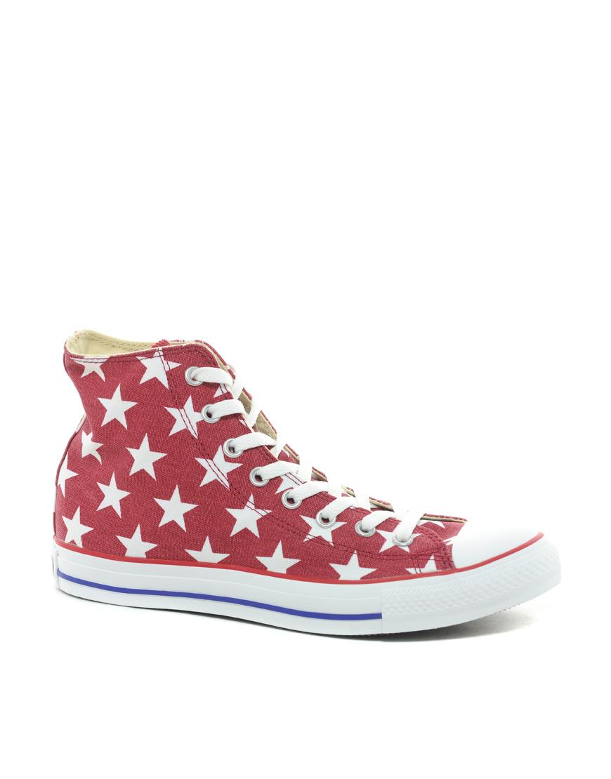Foto Zapatillas hi-top estampadas All Star de Converse Rojo
