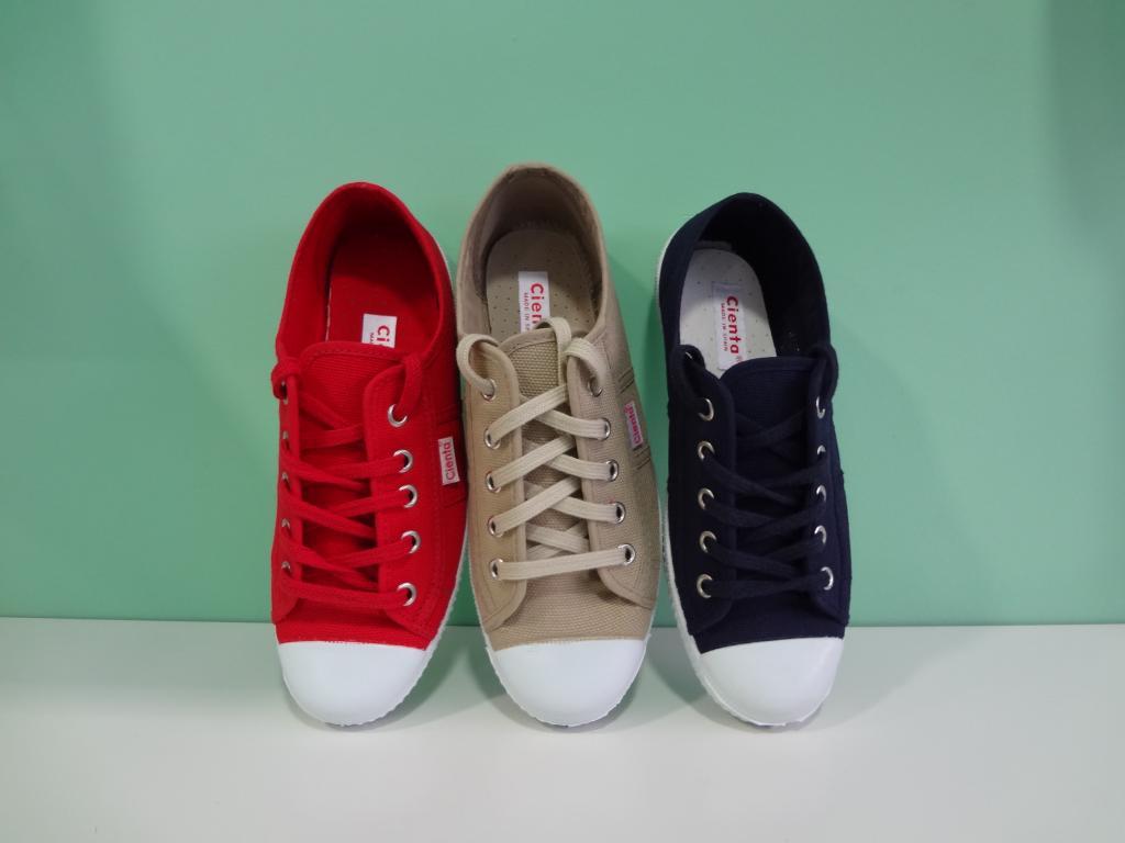 Foto Zapatillas Lona Punta Goma Con Cordones