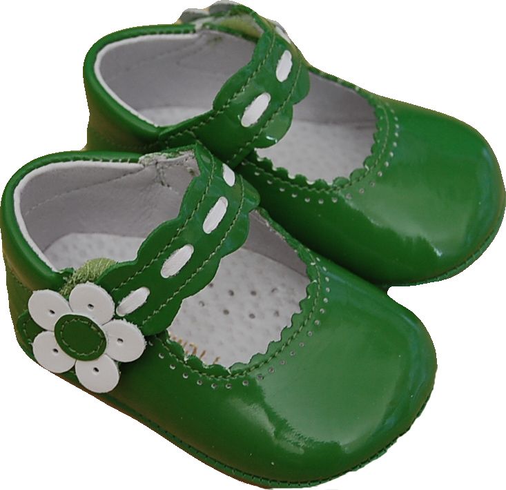 Foto Zapato de niña charol verde y blanco 4 tallas