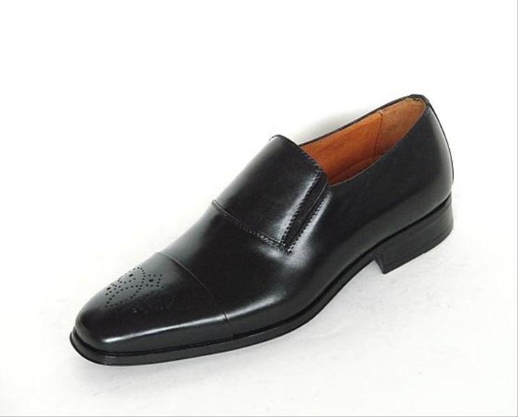 Foto zapato elastico vestir piel troquelado, negro, talla 45 - vestir
