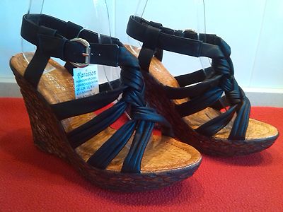 Foto Zapato Sandalia Plataforma Cuña Mujer Negro T-35-36-37-38-39-40 Muy Ligeros