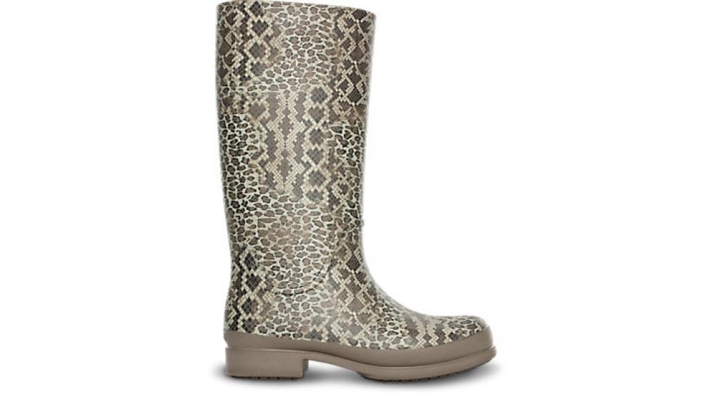 Foto Zapatos Crocs Wellie Leopard Print Boot W Graphite/Sand Dune