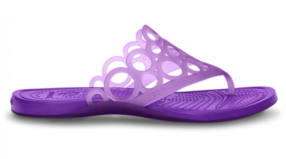 Foto Zapatos Crocs Womens Adrina Bubbles Flip Dahlia/Neon Purple