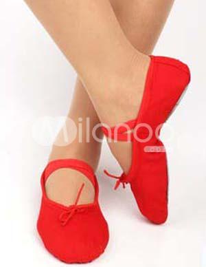 Foto Zapatos de Ballet de paño rojo de Criss-Cross Femenil