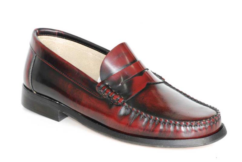Foto zapatos de piel tipo castellanos color burdeos, burdeos, talla 41
