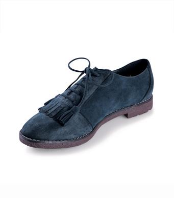 Foto Zapatos mujer tipo Oxford flecos símil antelina