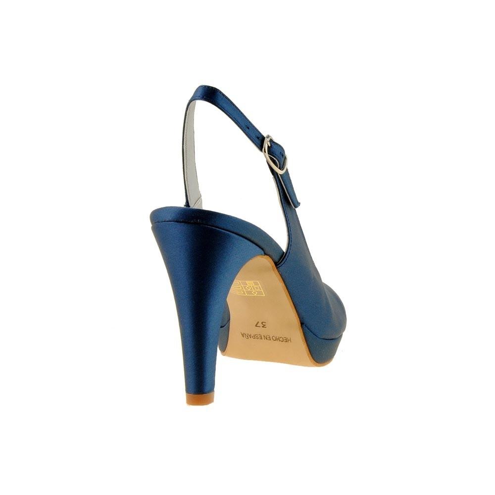 Foto Zapatos salón destalonados en raso (Color: AZUL, Talla: 35)