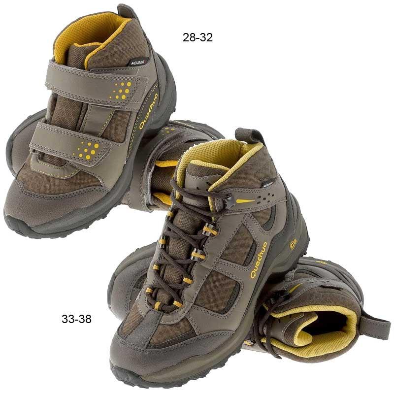 Foto zapatos senderismo quechua forclaz 100 novadry junior marrón/ amarillo talla 30