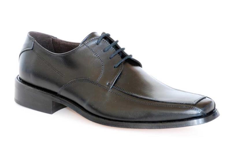 Foto zapatos vestir hombre piel con cordones y suela de cuero, negro, 42