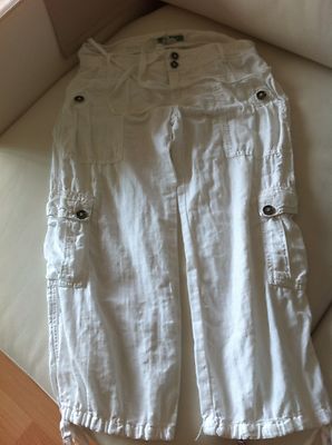Foto Zara - Comodísimo Pantalón Pirata Multibolsillos Blanco - Talla 36  /// Trousers