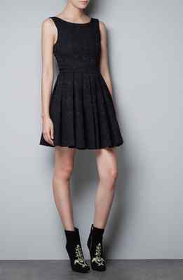 Foto Zara Black Jacquard Dress  Size S Vestido - Abito - Robe - Kleid