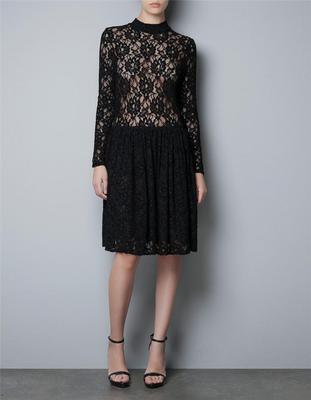 Foto Zara Black Lace Dress Size S Vestido - Abito - Robe - Kleid