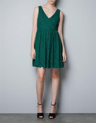 Foto Zara Green Lace Dress Size S Vestido - Abito - Robe - Kleid