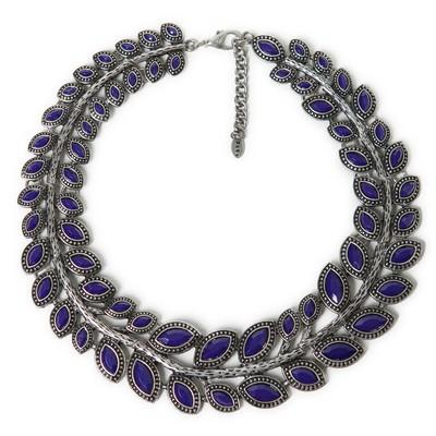 Foto Zara Season 2012 /2013. Aged  Blue Leaf Necklace. With Tags.