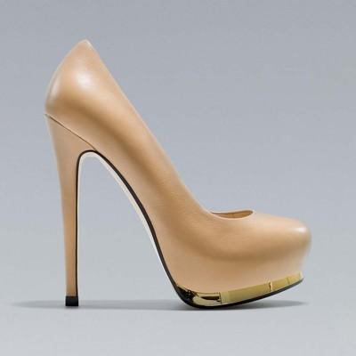 Foto Zara Season A/w 12 / 13. Stunning Platform Court Shoes With Gold. All Sizes.