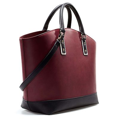 Foto Zara Season A/w 12/13. Shopper Basket Bag Handbag Tote. Cherry Wine Colour.