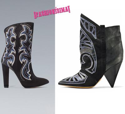 Foto Zara Season A/w 12/13.embroidered Leather Cowboy Ankle Boot Shoes. All Sizes