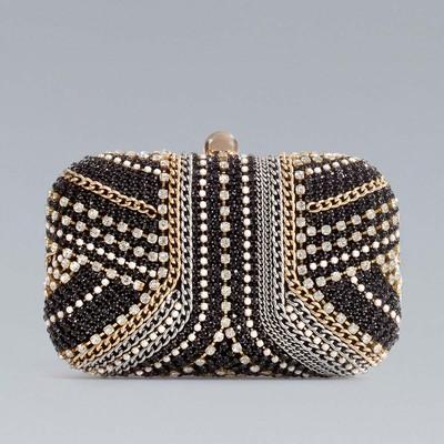 Foto Zara Season A/w 2012/13. Evening Box Clutch Bag With Chains And Glass Beads.