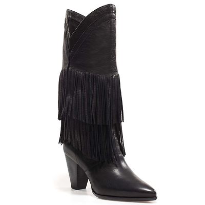 Foto Zara Season A/w 2012/13 .fringed High Boots Shoes Black Leather. All Sizes.