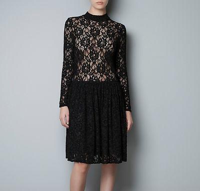Foto Zara Season A/w 2012/2013. Delicious Lace Black Dress. All Sizes Xs S M L.
