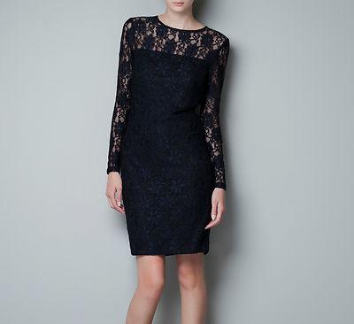 Foto Zara Season A/w 2012/2013. Straight Lace Black Dress. All Sizes Xs S M L.