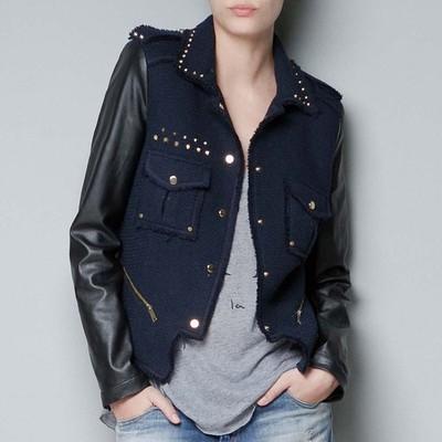 Foto Zara Season. Blazer Jacket Coat With Combined Sleeves. All Sizes.