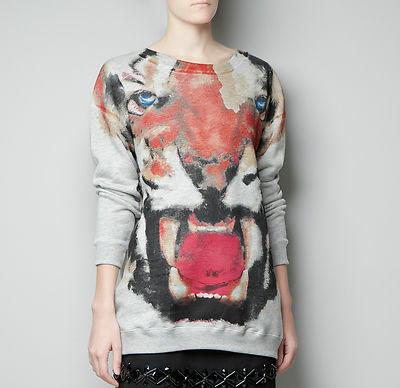 Foto Zara Season. Stunning Tiger Print Sweater Jersey Coat.sizes S & M.