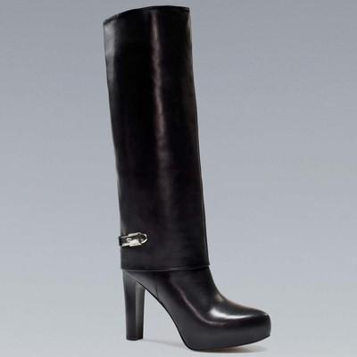 Foto Zara Sold Out 2012. Leather Spat High Hell Boot Boots Shoes.all Sizes. Bloggers.