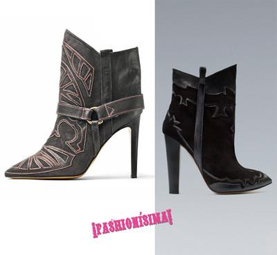 Foto Zara Sold Out A/w 12/13. High Heel Leather Cowboy Ankle Boot Shoes. All Sizes