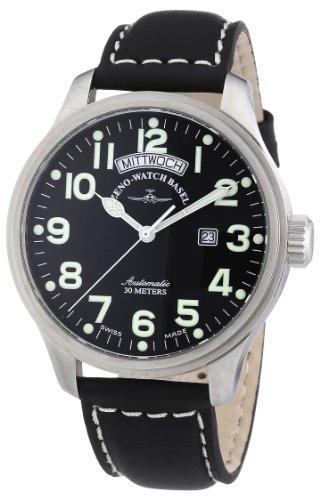 Foto Zeno Watch Basel Pilot Oversized 8554DD-12-a1 - Reloj de caballero automático, correa de piel color negro